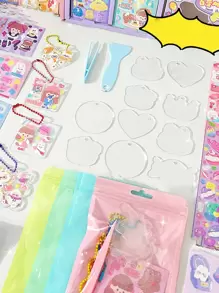 1入組卡通圖案貼紙 - 粉色 - 查看 5