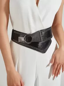 Studded Decor Belt - Black - View 1