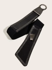 Studded Decor Belt - Black - View 3