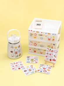 4 piezas Pegatina con estampado de dibujos animados - Multicolor - Ver 5