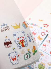 4 piezas Pegatina con estampado de dibujos animados - Multicolor - Ver 10