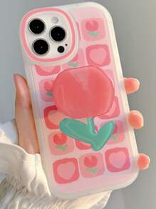 鬱金香圖案手機殼附手機氣囊支架 - 彩色 - 查看 1