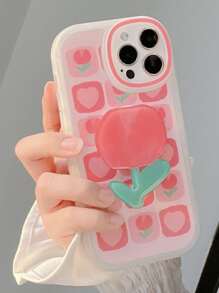 鬱金香圖案手機殼附手機氣囊支架 - 彩色 - 查看 2