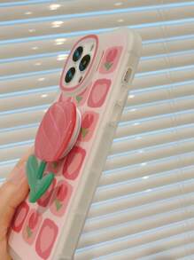 鬱金香圖案手機殼附手機氣囊支架 - 彩色 - 查看 5