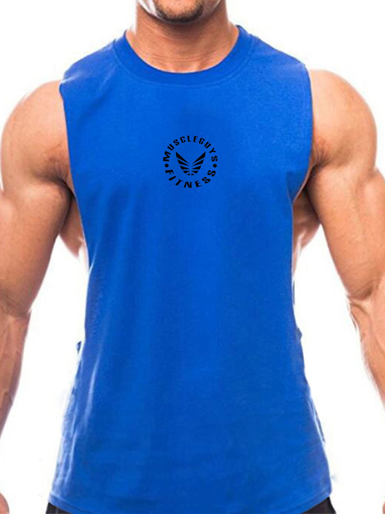 Manfinity Sport Corelite Men Letter Graphic Sports Tank Top - Blue - View 1