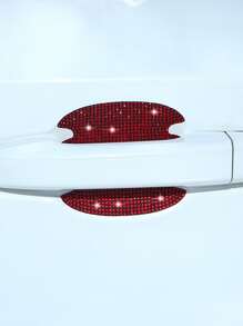 1pc Rhinestone Decor Car Sticker - Red - View 2
