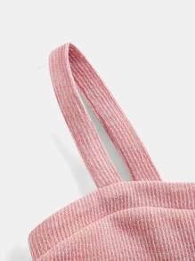 SHEIN 青少年女孩素色吊帶上衣和闊腿褲 - 珊瑚粉 - 查看 4