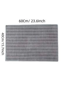 1pc Gray Face Towel, Microfiber Facial Cleaning Cloth For Home Home Bathroom Decor Back To School For Beauty Salon Home Bathroom - Grey - View 4