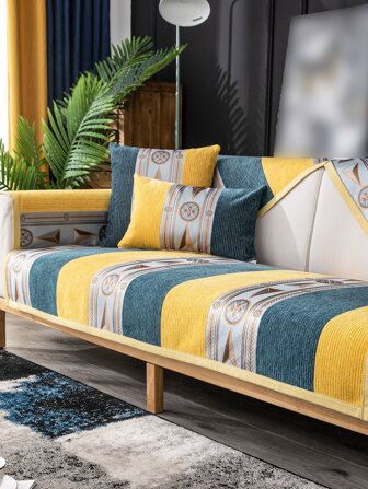 بطانية غطاء أريكة هندسي مطرز اريكة بوهو البوليستر الى قطعة واحدة