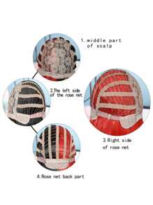 Tóc giả tổng hợp xoăn dài hai tông có tóc mái - Hai tông màu - Xem 6