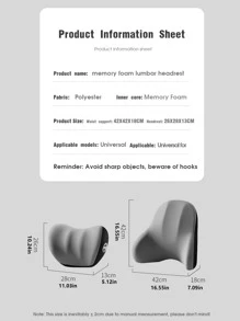 2入組汽車頸枕和腰托套裝 - 灰色 - 查看 5