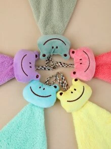 1pc Knitted Fabric Hand Towel, Cartoon Frog Design Hand Towel For Home And Bathroom - Army Green - View 4