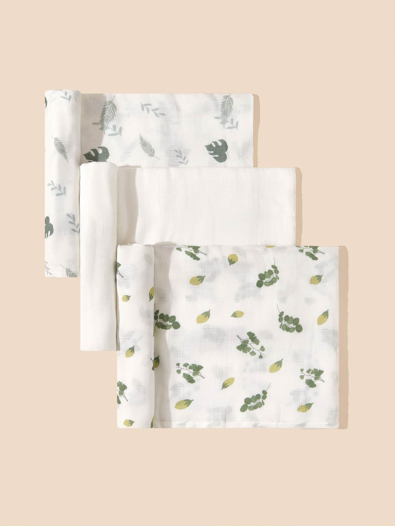 3入組嬰兒植物樣式繈褓毯 - 彩色 - 查看 1