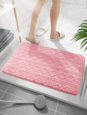 1 件几何提花浴室地毯，现代涤纶防滑浴室垫，适用于浴室家居浴室装饰地毯户外地毯门垫秋季装饰浴室配件返校入口装饰