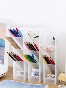 ROMWE 4 Grid Pencil Holder 1pc - Black and White - View 3