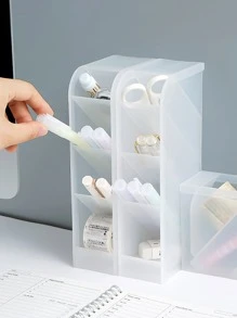 ROMWE 4 Grid Pencil Holder 1pc - Black and White - View 4