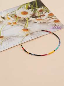 1pc Colorful Beaded Adjustable Bracelet For Women, Fashionable Daily Wear, Suitable As New Year Gift - Multicolor - View 1