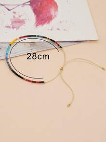 1pc Colorful Beaded Adjustable Bracelet For Women, Fashionable Daily Wear, Suitable As New Year Gift - Multicolor - View 4