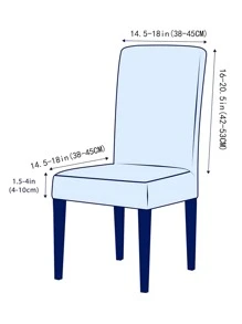 1pc Leaf Jacquard Dining Chair Slipcover, Polyester Dining Room Chair Slipcover For Home - Blue - View 3