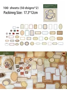 100 piezas Papel material con patrón mixto - Blanco - Ver 2