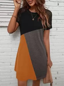 EMERY ROSE Đầm Tương phản ren Khối Màu Giải trí - Nhiều màu - Xem 4