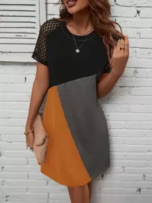 EMERY ROSE Đầm Tương phản ren Khối Màu Giải trí - Nhiều màu - Xem 5