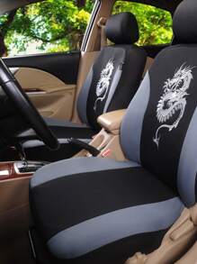 9pcs Chinese Dragon Pattern Car Seat Cover Set - Multicolor - View 2