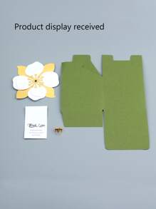 1pc Paper Gift Box, European Style Blue Slogan Graphic Gift Packaging Box For Party - Green - View 3