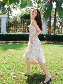 Đầm Xù Hoa Tất cả trên in Boho - Nhiều màu - Xem 6