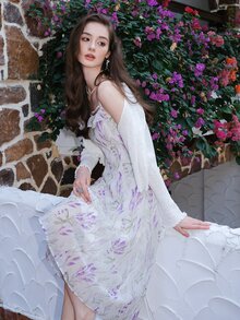 Đầm Xù Hoa Tất cả trên in Boho - Nhiều màu - Xem 10