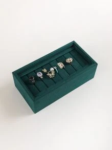 1入組聚酯托盤家用綠色環形托盤 - 墨綠色 - 查看 1