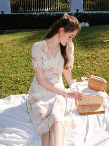 Đầm Dây kéo Trọn gói Hoa Tất cả trên in Boho - trắng - Xem 3