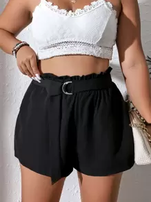 Celure Shorts mit Gürtel, Papiertasche-Taille