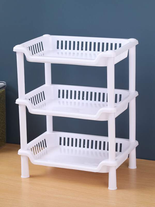 1pc Plastic Kitchen Storage Rack, 3 Layer Storage Rack For Kitchen