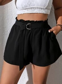 Celure Shorts mit Gürtel, Papiertasche-Taille