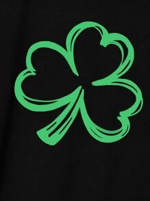 Manfinity RebelGame Nam Áo thun Bông In cỏ ba lá - màu đen - Xem 3