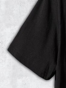 Manfinity RebelGame Nam Áo thun Bông In cỏ ba lá - màu đen - Xem 4