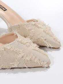 Giày cao gót Nữ màu trơn Thanh lịch - Màu be - Xem 7