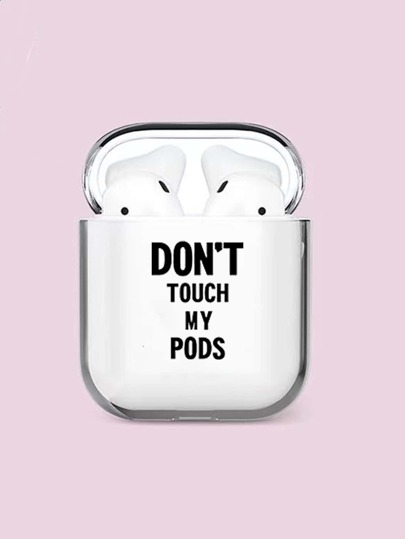 حالة متوافق مع AirPods شفافة بطباعة أحرف