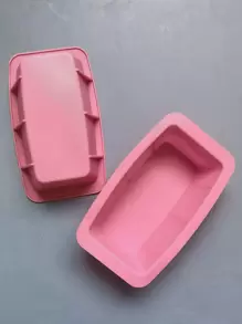 1入組矽膠蛋糕模具粉色矩形迷你蛋糕盤烘焙 - 珊瑚粉 - 查看 1