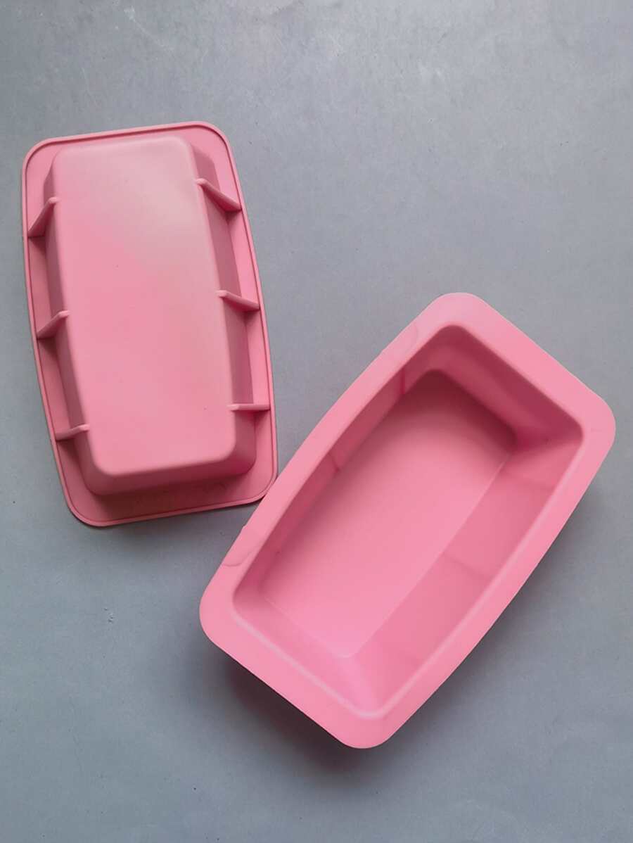 1入組矽膠蛋糕模具粉色矩形迷你蛋糕盤烘焙 - 珊瑚粉 - 查看 1