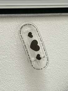 5pcs Heart & Letter Graphic Clear Clip - Black and White - View 4