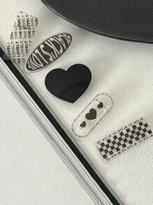 5pcs Heart & Letter Graphic Clear Clip - Black and White - View 7