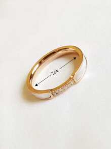 水鑽裝飾戒指 - 玫瑰金 - 查看 3