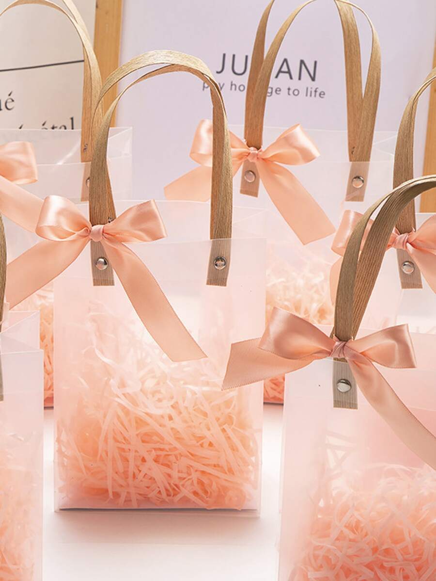 1 Túi Quà PVC, Túi Kẹo Trang Trí Nơ Sáng Tạo Cho Đám Cưới - Trong sáng - Xem 1