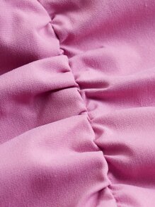 SHEIN ICON Buckle Belted Stacked Trousers - Pink - View 4