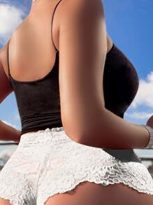 Plus Floral Lace Panty - White - View 2