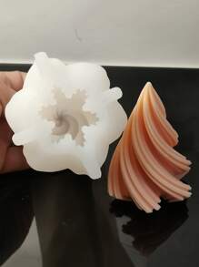 1入組DIY矽膠模具家用幾何設計蠟燭矽膠模具 - 白色 - 查看 1