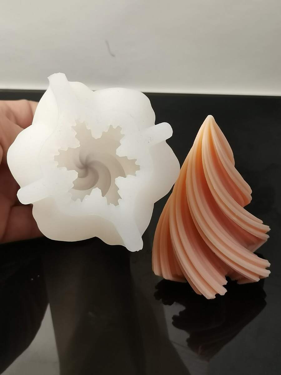 1入組DIY矽膠模具家用幾何設計蠟燭矽膠模具 - 白色 - 查看 1