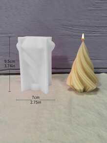 1入組DIY矽膠模具家用幾何設計蠟燭矽膠模具 - 白色 - 查看 2